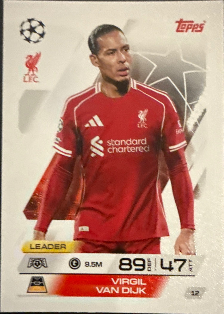 Virgil van Dijk – Topps Match Attax Champions League 2025/26 – #12
