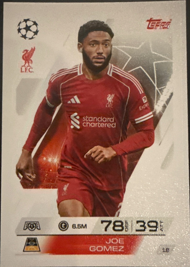 Joe Gomez – Topps Match Attax Champions League 2025/26 – #18