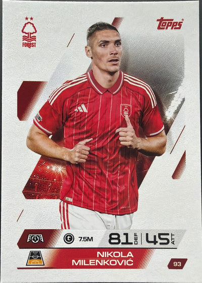 Nikola Milenković – Topps Match Attax Champions League 2025/26 – #93
