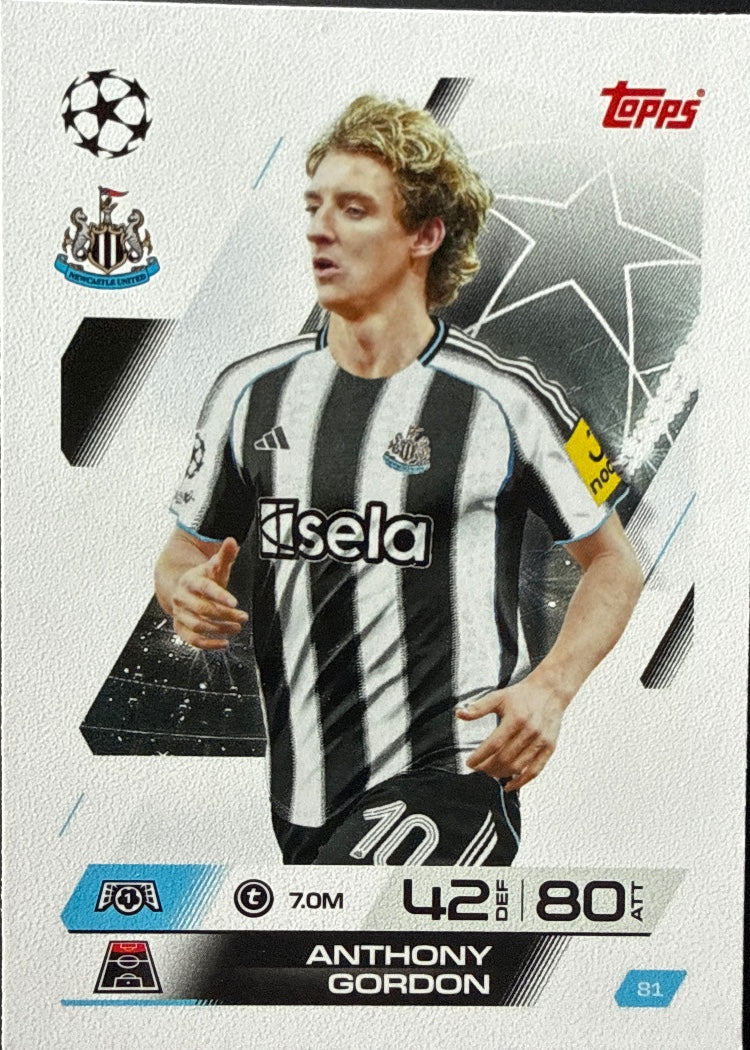 Anthony Gordon – Topps Match Attax Champions League 2025/26 – #81