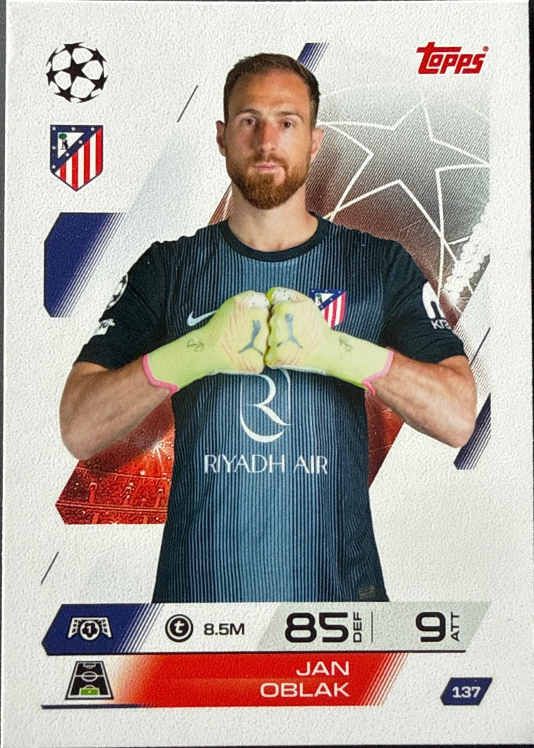 Jan Oblak – Topps Match Attax Champions League 2025/26 – #137