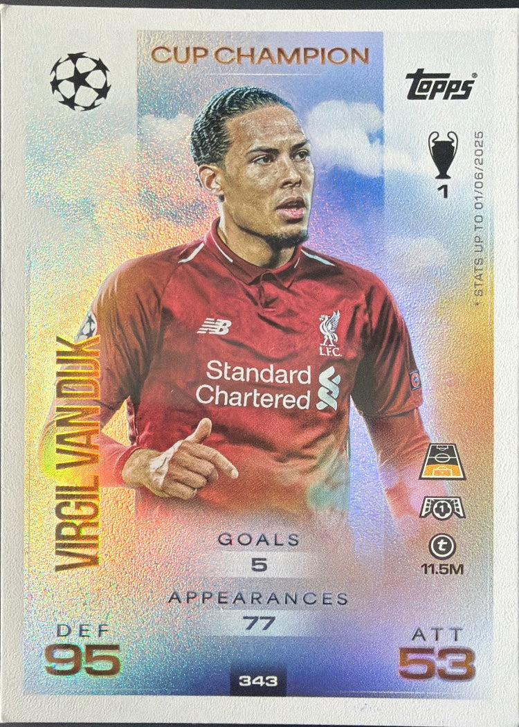 Virgil van Dijk – Topps Match Attax Champions League 2025/26 – #343