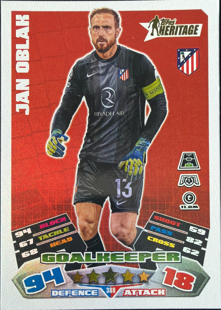 Jan Oblak – Topps Match Attax Champions League 2025/26 – #389
