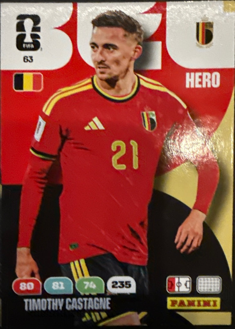 Timothy Castagne – Panini Adrenalyn XL FIFA World Cup 2026 – #63