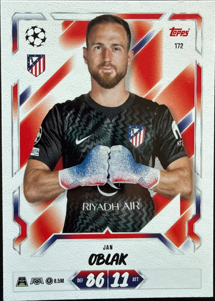 Jan Oblak – Topps Match Attax Champions League 2026/27 – #172